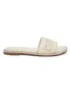 Dkny Women's Badin Logo Embellished-trim Flat Sandals In Bone