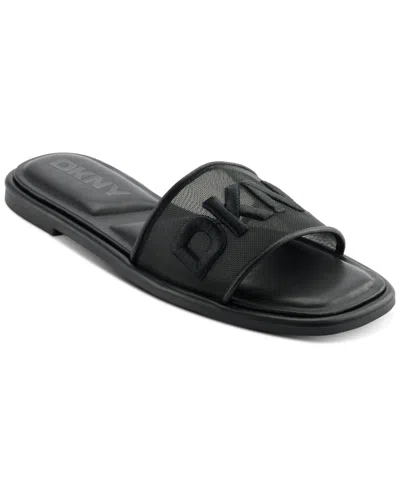 Dkny Women's Badin Slide Flat Sandals In Black