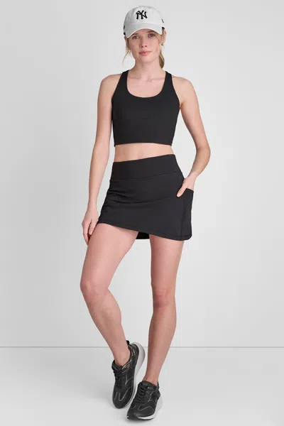 Dkny Women's Balance Compression Flare Skort In Black