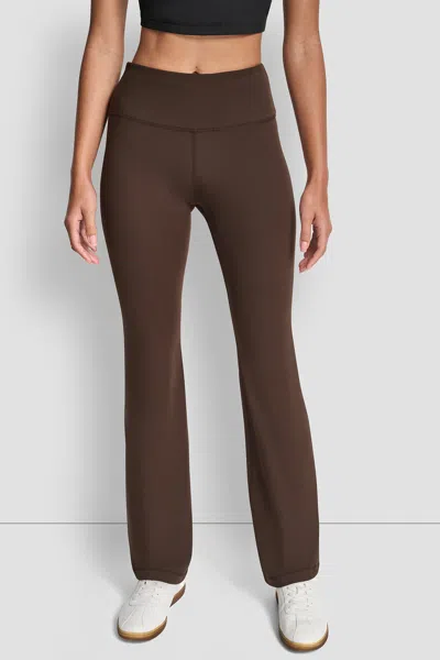 Dkny Women's Balance Compression High Waist Flare Pants In Brown