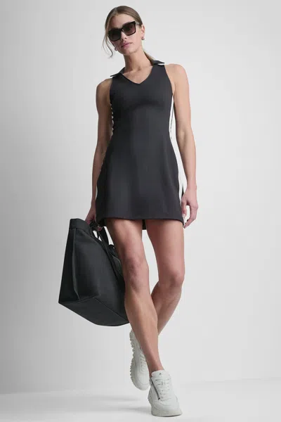 Dkny Women's Balance Compression Side Stripe Dress In Black