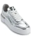 Dkny Baylor Platform Sneaker In Silver And White