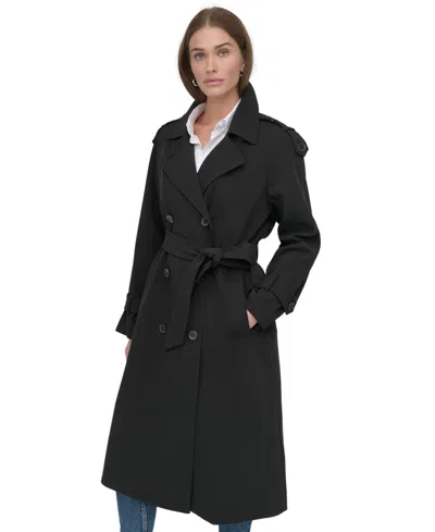 Dkny Women's Belted Double-breasted Trench Coat In Black