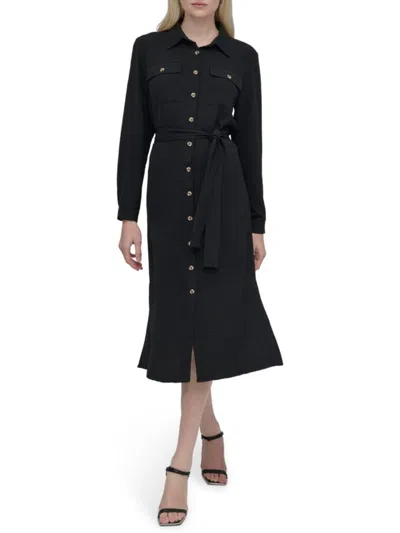 Dkny Women's Belted Midi Shirtdress In Meadow