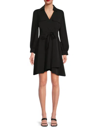 Dkny Women's Belted Minidress In Black