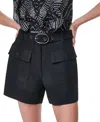 Dkny Belted Patch Pocket Short In Black
