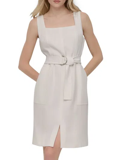 Dkny Women's Belted Sheath Minidress In White
