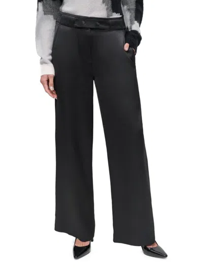 Dkny Women's Belted Wide Leg Pants In Black