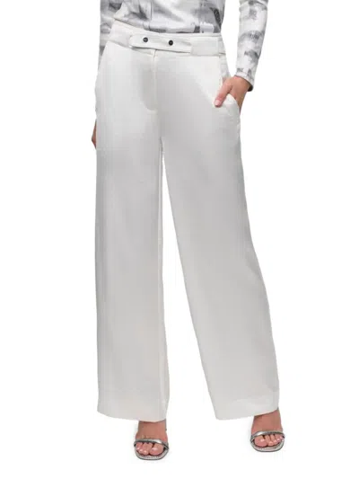 Dkny Women's Belted Wide Leg Pants In Ivory