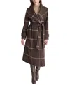 DKNY WOMEN'S BELTED WING-COLLAR MAXI COAT