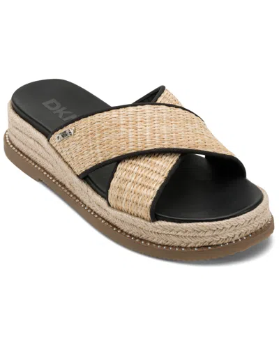 Dkny Women's Berris X Band Sandals In Natural,black