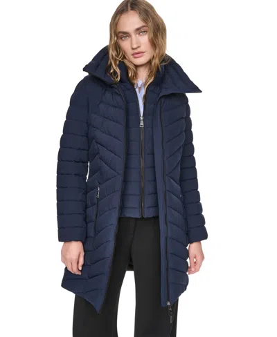 Dkny Women's Bibbed Packable Puffer Coat In Multi