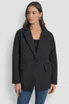 Dkny Women's Blazer Style Puffer Jacket In Black