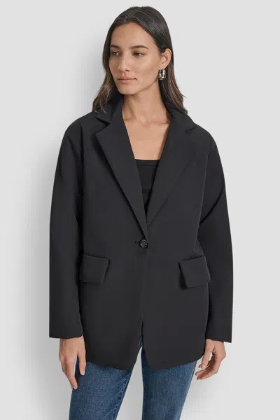 Dkny Women's Blazer Style Puffer Jacket In Black