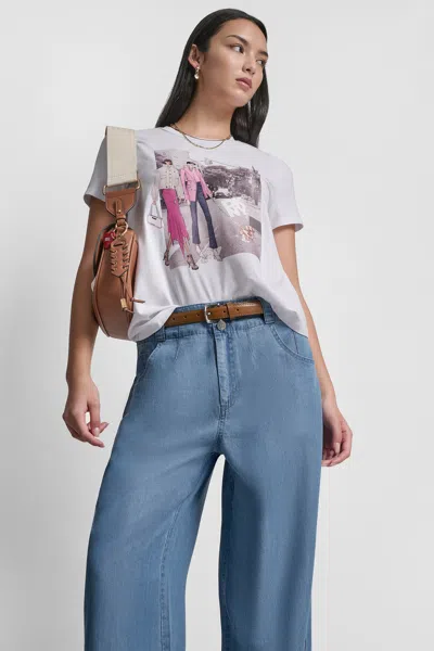 Dkny Women's Bleecker St Conversational Graphic T-shirt In White