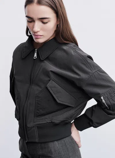Dkny Women's Bomber With Back Print In Black