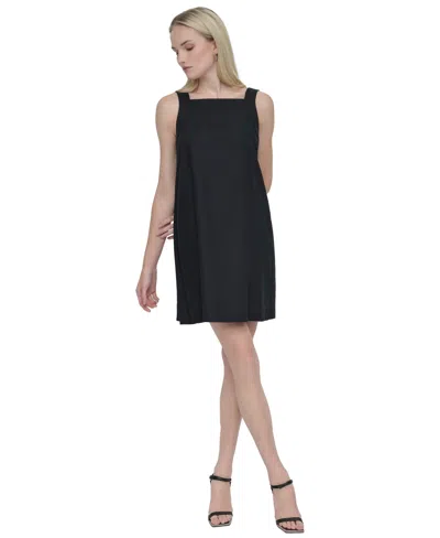 Dkny Women's Bow-back Sleeveless A-line Dress In Black