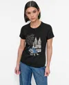Dkny Women's Bow Bridge Conversational Crewneck Tee In Black