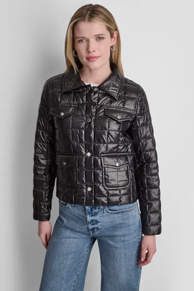 Dkny Women's Box Quilt Puffer Jacket In Black