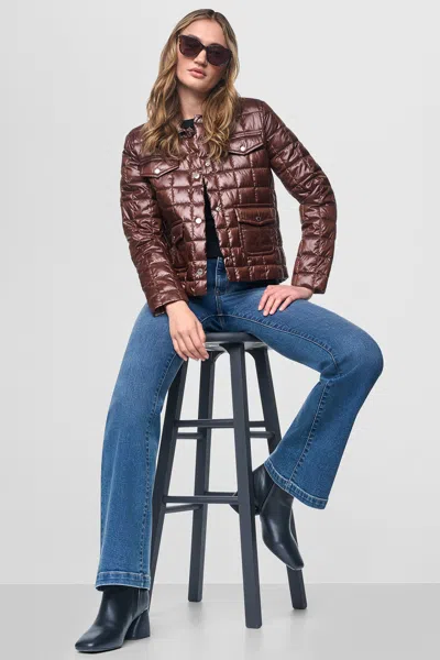 Dkny Women's Box Quilt Puffer Jacket In Brown