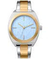 Dkny Women's Broadway Maxi Light Blue Dial Gold Two-tone Stainless Steel Bracelet Watch 38mm