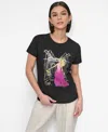 Dkny Brooklyn Bridge Graphic T-shirt In Black