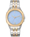Dkny Women's Brooklyn Midi Light Blue Dial Gold Two-tone Stainless Steel Bracelet Watch 34mm