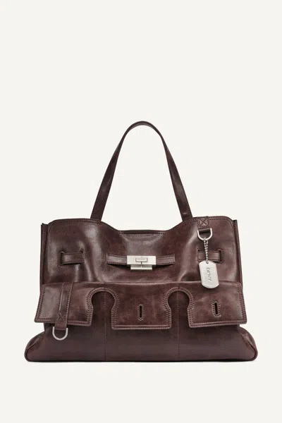 Dkny Women's Bryar Large Flap Satchel In Brown