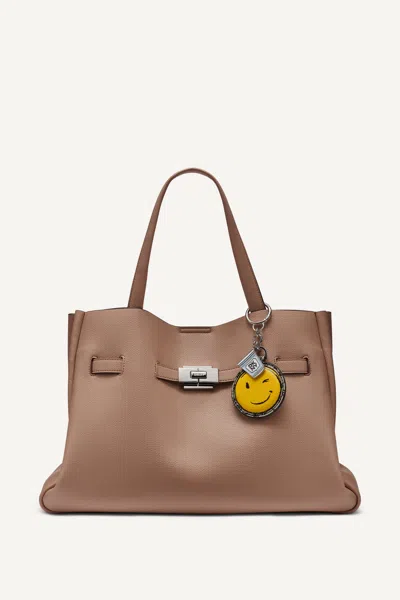 Dkny Women's Bryar Large Satchel With Smiley Face Charm In Brown