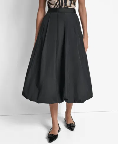 Dkny Women's Bubble-hem A-line Midi Skirt In Black