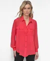 Dkny Chiffon Button-up Shirt In Watermln Sugar