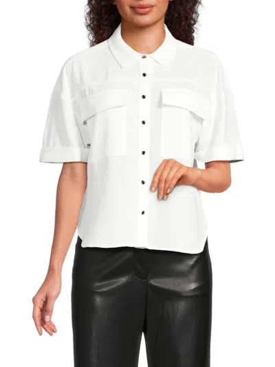 Dkny Women's Button Down Shirt In Ivory