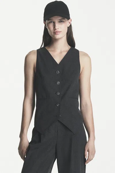 Dkny Women's Button Front Vest In Black