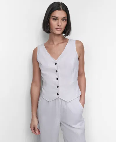 Dkny Women's Button-front Vest In White