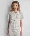 Dkny Open Stitch Button-up Shirt In White