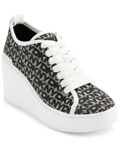 DKNY WOMEN'S BYLA LACE UP WEDGE SNEAKERS