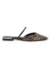 Dkny Women's Cabbi Leopard Print Slingback Flat Sandals In Brown Multicolor