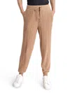 Dkny Sport Women's Drawstring Cable Knit Joggers In Heather Tan