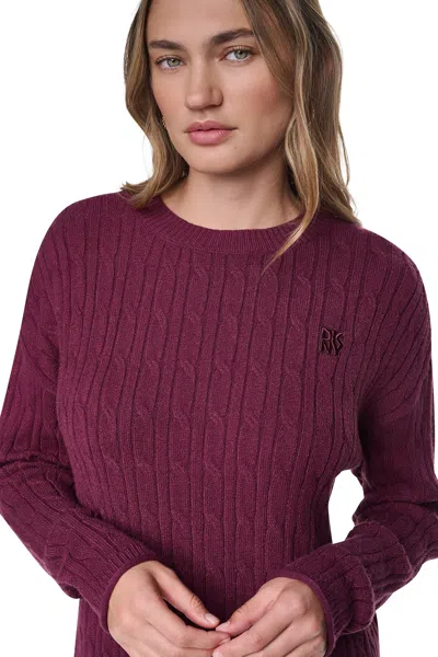 Dkny Women's Cable Knit Sweater In Purple