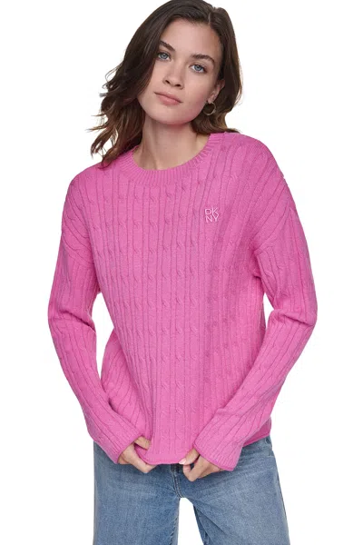 Dkny Women's Cable Knit Sweater In Pink