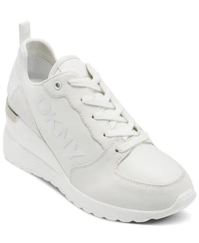Dkny Women's Cait Wedge Sneaker In White