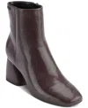 Dkny Womens Zipper Leather Ankle Boots In Dark Cherry