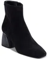 Dkny Caleena Block Heel Bootie In Black Suede