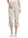 Dkny Women's Camo Tie-cuff Cropped Pants In Gray