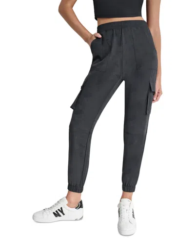Dkny Women's Camouflage Cargo Commuter Joggers In Black
