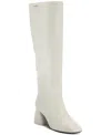 Dkny Cana Knee High Block Heel Boot In Soft White