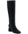 Dkny Cana Knee High Block Heel Boot In Black