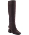 Dkny Cana Knee High Block Heel Boot In Brown