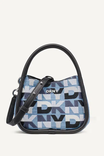 Dkny Women's Capri Denim Logo Hobo Crossbody Bag In Multi