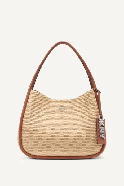 Dkny Women's Capri Woven Straw Large Hobo Bag